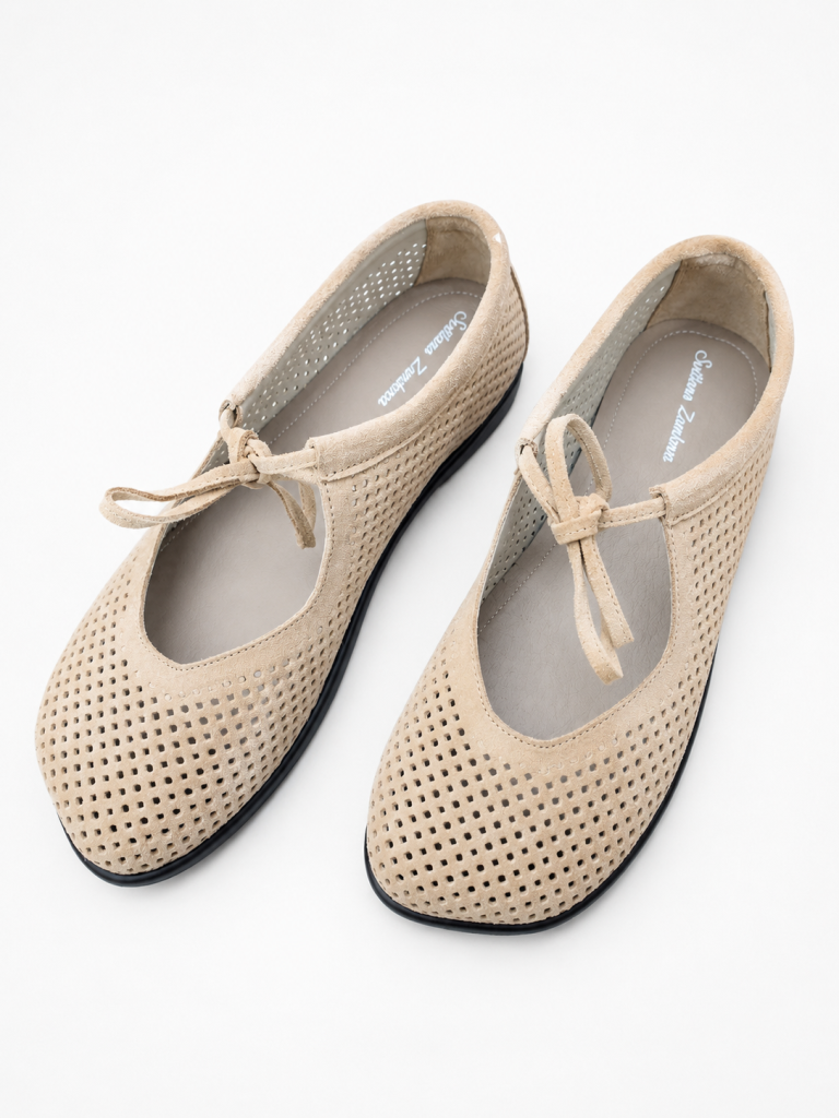 Anatomical perforated ballet flats